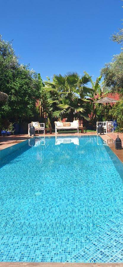 Chambre d’hôte pour 3 personnes, avec piscine ainsi que terrasse et jardin au Maroc