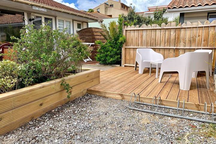 Location de vacances pour 6 personnes, avec jardin et terrasse dans Plage sud (Mimizan Plage)