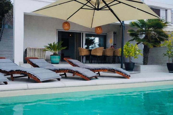 Ferienhaus mit Meerblick für 9 Personen, mit Pool und Ausblick sowie Balkon in Barbat na Rabu - 3