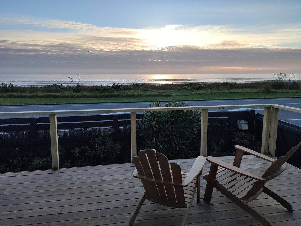 Beachfront with stunning views of Kapiti Island in Kapiti Coast District