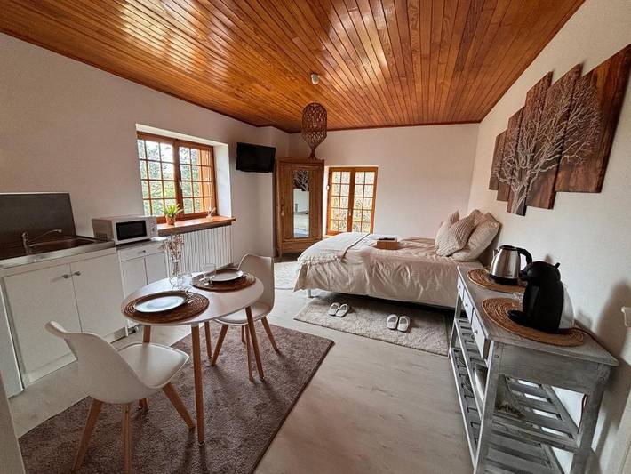 Maison de campagne pour 2 personnes, avec jardin ainsi que vue et terrasse, animaux acceptés à Dizimieu