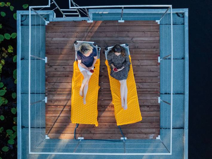 Ferienwohnung für 6 Personen, mit Balkon und Garten sowie Seeblick und Ausblick, kinderfreundlich in Anklam - 4