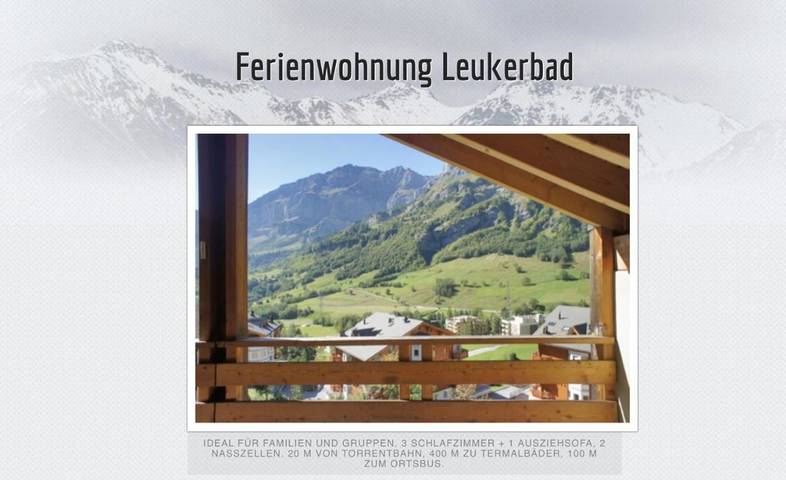 Vakantiewoning voor 8 personen, met whirlpool en balkon in Leukerbad