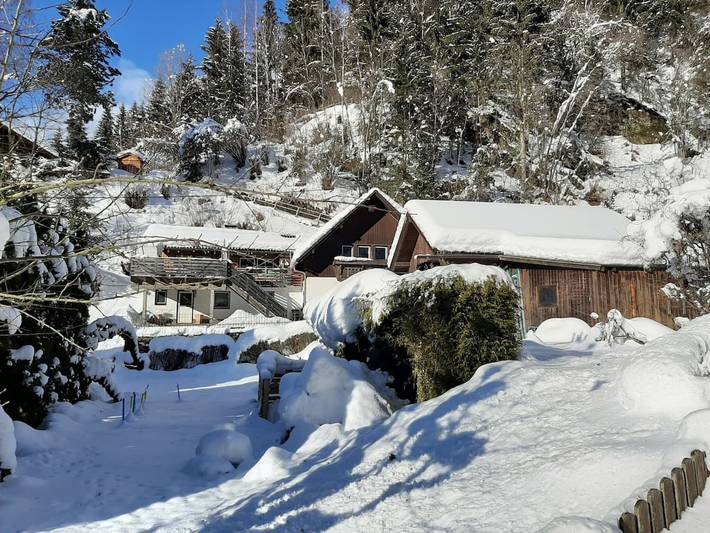 Ferienwohnung für 6 Personen, mit Balkon und Terrasse sowie Garten in Feld am See