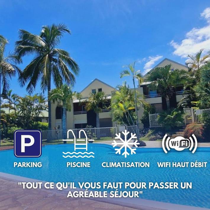 Appartement de vacances pour 2 personnes, avec terrasse et jardin ainsi que piscine et vue