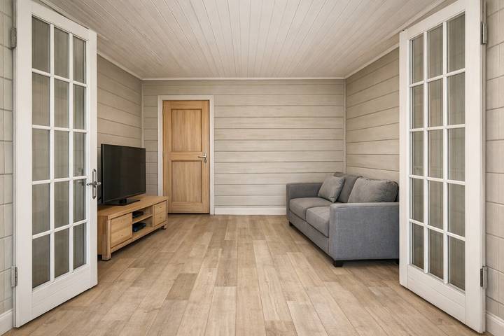 Ganzes Studio, „La Cabane“ Studio Le P’ti Chiffon mit Gemeinschaftspool, Wlan und Klimaanlage in Lac de Lacanau, Lacanau