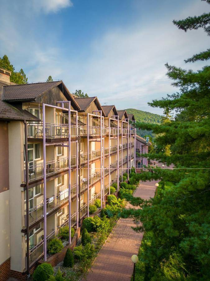 Hotel, z Taras i Ogród oraz Basen i Sauna w Myczkowce