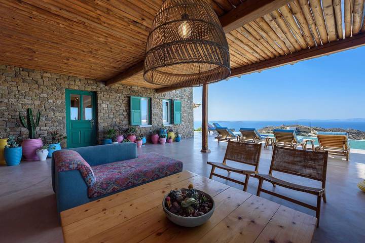 Ferienhaus für 6 Personen, mit Balkon und Garten sowie Seeblick auf Mykonos