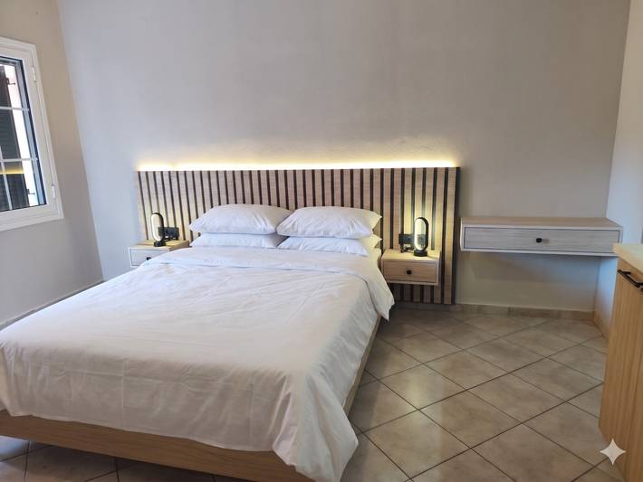 Studio pour 3 personnes, avec jardin et balcon