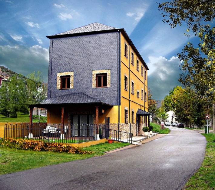 Casa rural para 16 personas, con Terraza además de Jardín y Vistas en El Bierzo
