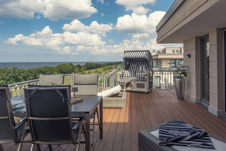 Ganze Wohnung, Villa Deichgraf We 19 Penthouse Wohnung mit Meerblick und Terrasse in Börgerende in Börgerende, Börgerende-Rethwisch