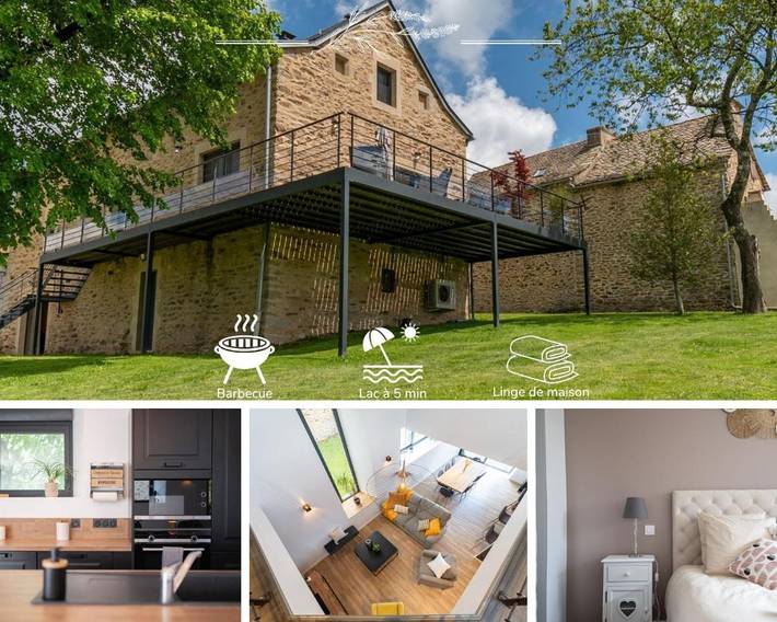 Location de vacances pour 7 personnes, avec Terrasse ainsi que Jardin et Vue dans Manhac