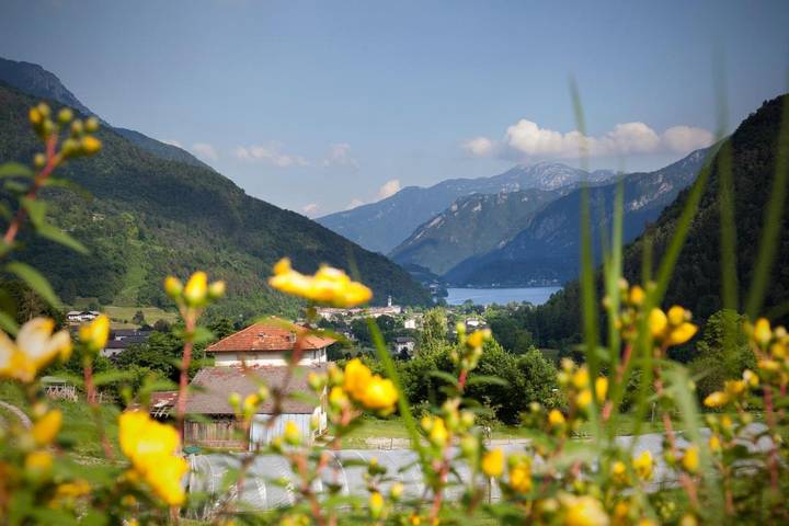 Privatzimmer für 4 Personen, mit Terrasse und Whirlpool sowie Garten und Sauna in Bezzecca