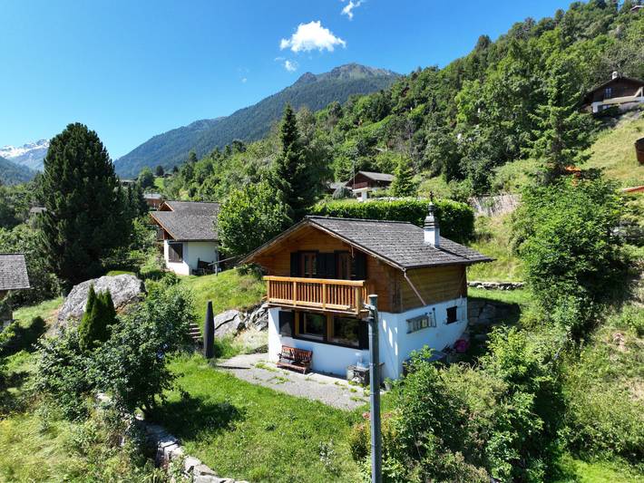 Ferienhaus für 4 Personen, mit Balkon und Terrasse sowie Garten im Wallis