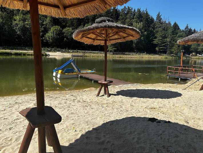 Kemping dla 4 osób, z widok i taras oraz widok na jezioro i sauna na Dolny Śląsk