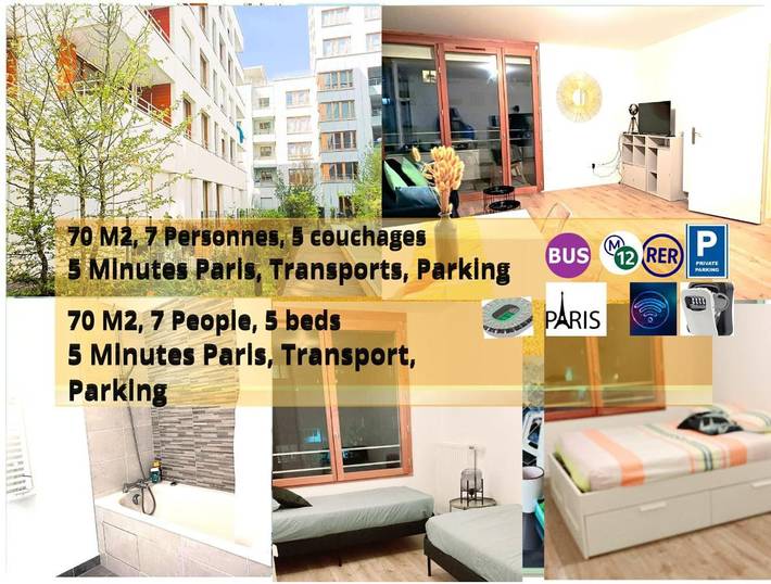 Gîte pour 7 personnes, avec vue et jardin dans La Plaine Saint-Denis