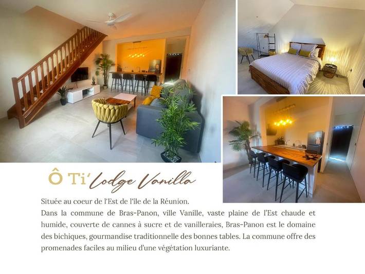 Gîte pour 4 personnes, avec jardin ainsi que piscine et vue à Bras-Panon