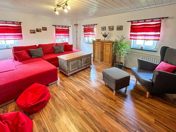 Ferienwohnung für 4 Personen, mit Terrasse und Garten sowie Sauna, mit Haustier in Großschönau