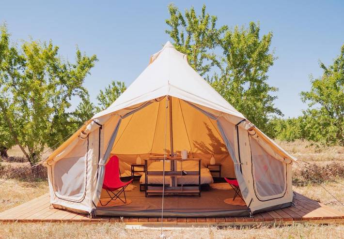 Tente pour 2 personnes, avec vue et jardin