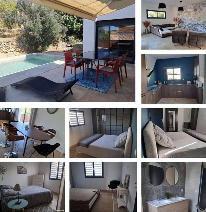 Location de vacances pour 8 personnes, avec Terrasse et Piscine à Montredon-des-Corbières