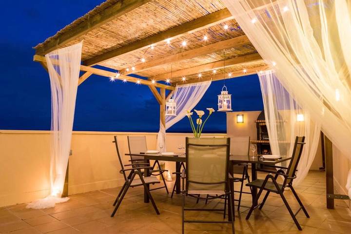 Appartement de vacances pour 6 personnes, avec Balcon ainsi que Terrasse et Vue