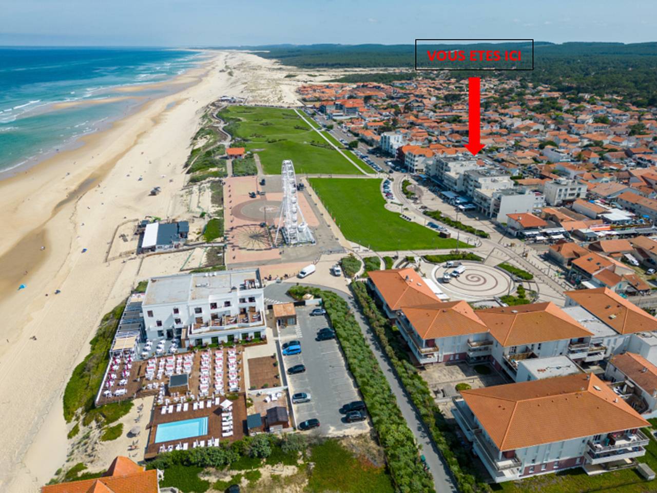 Ganze Wohnung, Biscarrosse Strand: 2-Zi-Wohnung mit Terrasse, Parkplatz, Meeresfront in Biscarrosse Plage, Biscarrosse