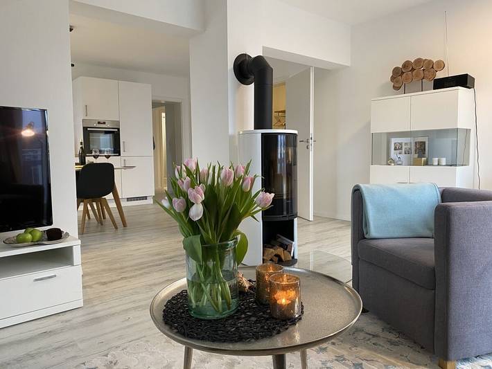 Ferienwohnung für 6 Personen, mit Terrasse und Sauna sowie Seeblick und Ausblick in Lietzow