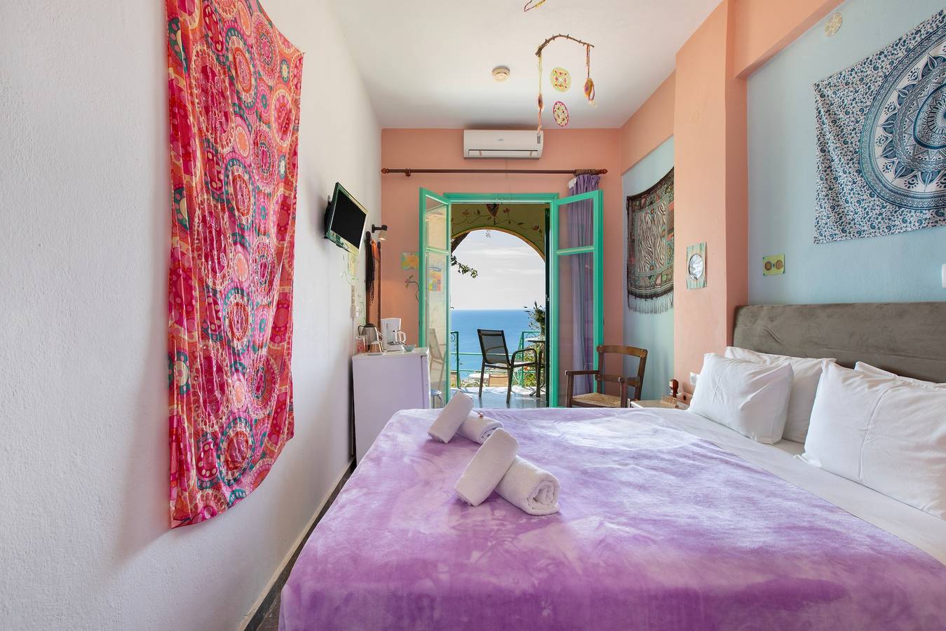 Bed and Breakfast 'Habitación Doble Nº 101 Vista al Mar' con Wi-Fi y Aire Acondicionado in Agia Galini, Rethymno und Umgebung