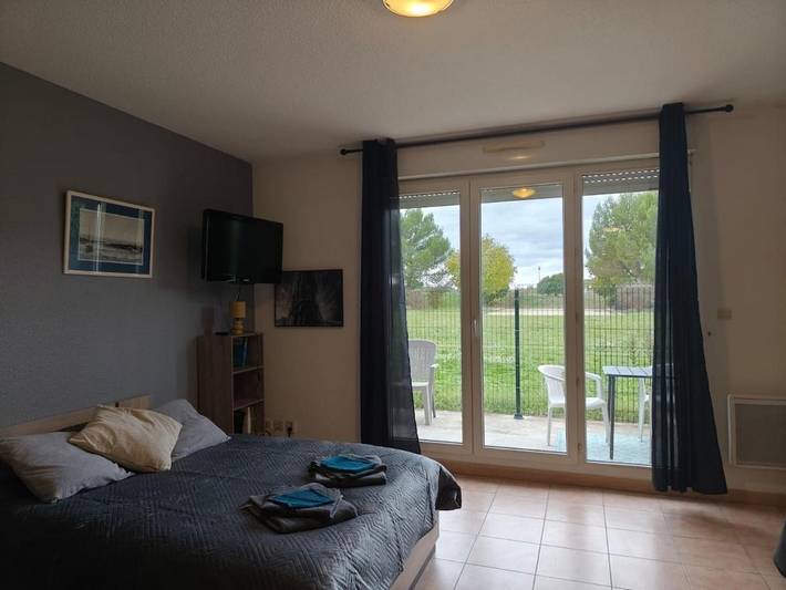 Appartement de vacances pour 2 personnes, avec Terrasse et Jardin ainsi que Piscine et Vue