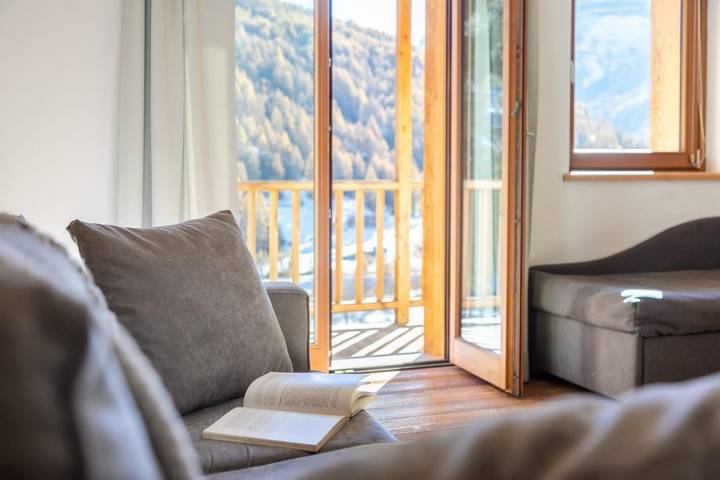 Gîte pour 6 personnes, avec Balcon ainsi que Terrasse et Vue à Pragela - 3