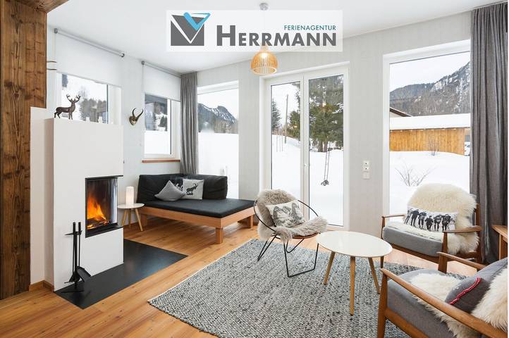 Ferienwohnung für 6 Personen, mit Balkon und Garten sowie Sauna und Ausblick