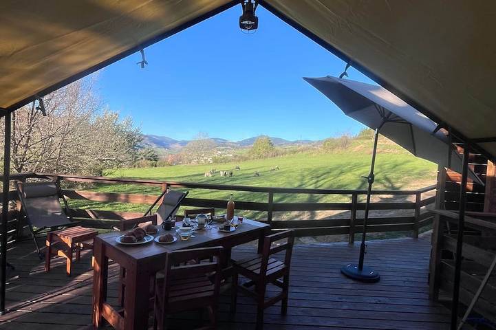 Maison de vacances pour 5 personnes, avec balcon ainsi que piscine et jacuzzi