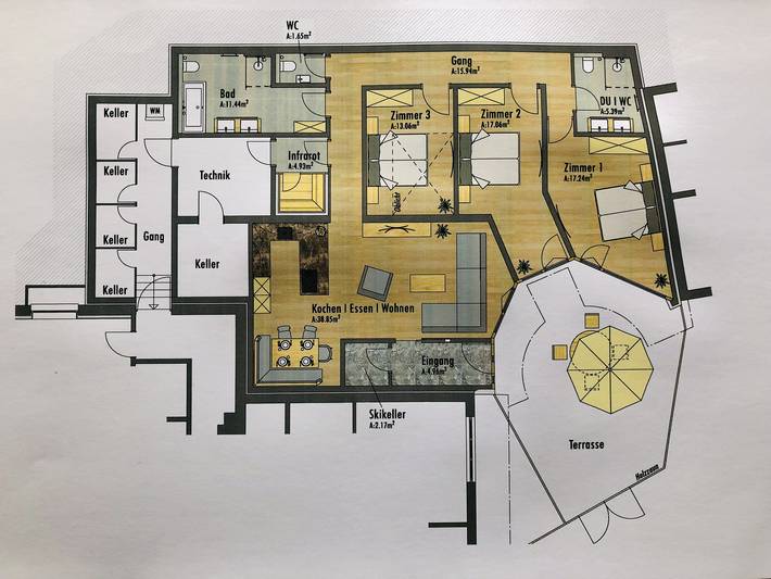 Geheel vakantieappartement, Vakantieappartement voor 6 personen met sauna in Laret, Samnaun