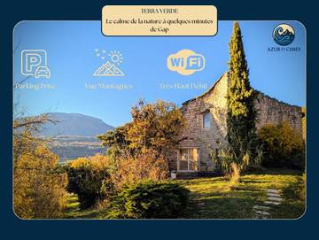 Gîte pour 3 personnes, avec vue et jardin, animaux acceptés à Châteauvieux (Hautes-Alpes)