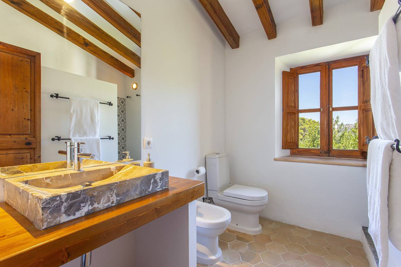 Elegant Restored Mallorca Farmhouse I Surrounded By Olive Groves And Almond Trees I La Sonrisa I 6 Bedrooms I Tennis Court I Outdoor Kitchen I Valldemossa in Valldemossa, West Majorca
