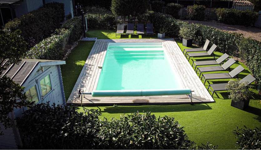 Maison de vacances pour 4 personnes, avec jardin ainsi que piscine et vue, adapté aux familles
