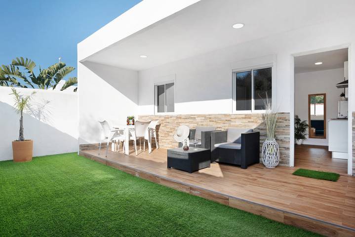 Ferienhaus für 3 Personen, mit Garten