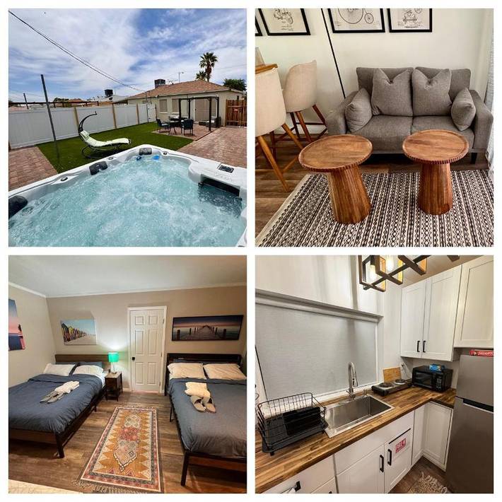 Lägenhet för 4 Personer, med trädgård samt terass och bubbelpool, med husdjur i Las Vegas