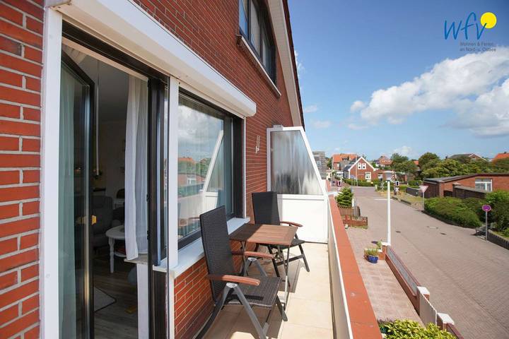 Ferienwohnung für 2 Personen, mit Garten und Balkon auf Borkum
