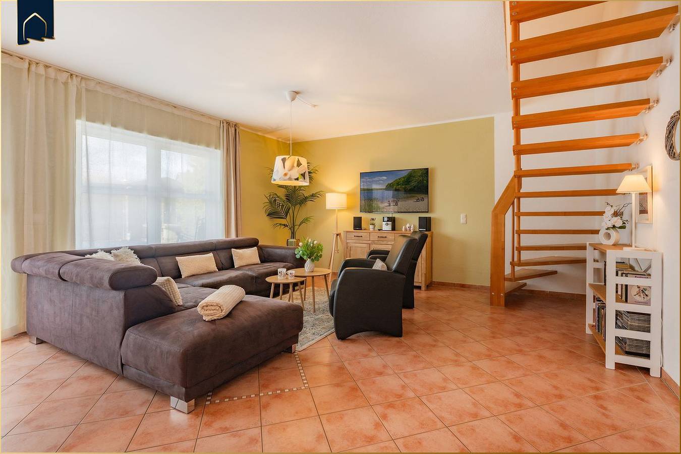 Moderne Doppelhaushälfte am See mit Terrasse & Seeblick in Korswandt, Usedom