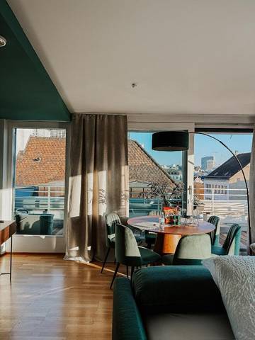 Ferienwohnung für 4 Personen, mit Balkon und Ausblick in Basel