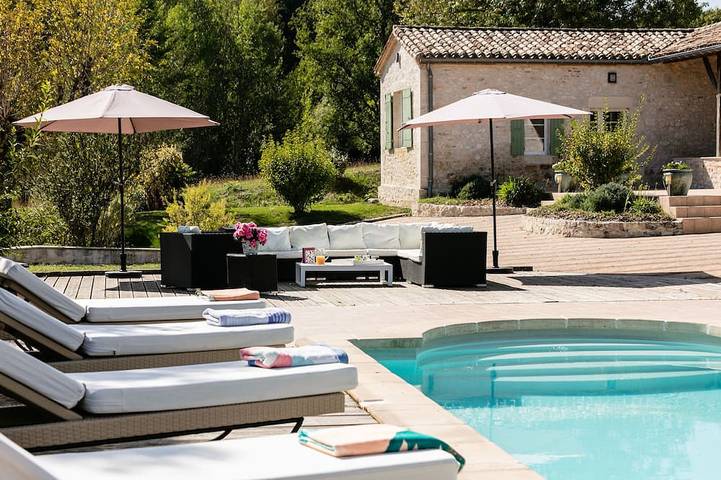 Maison de vacances pour 9 personnes, avec jacuzzi et jardin à Monflanquin