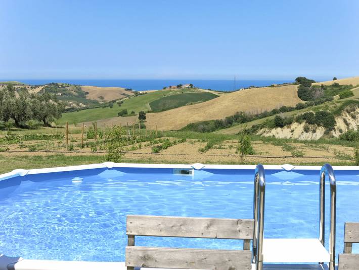 Ferienwohnung für 2 Personen, mit Terrasse und Garten sowie Ausblick in den Abruzzen