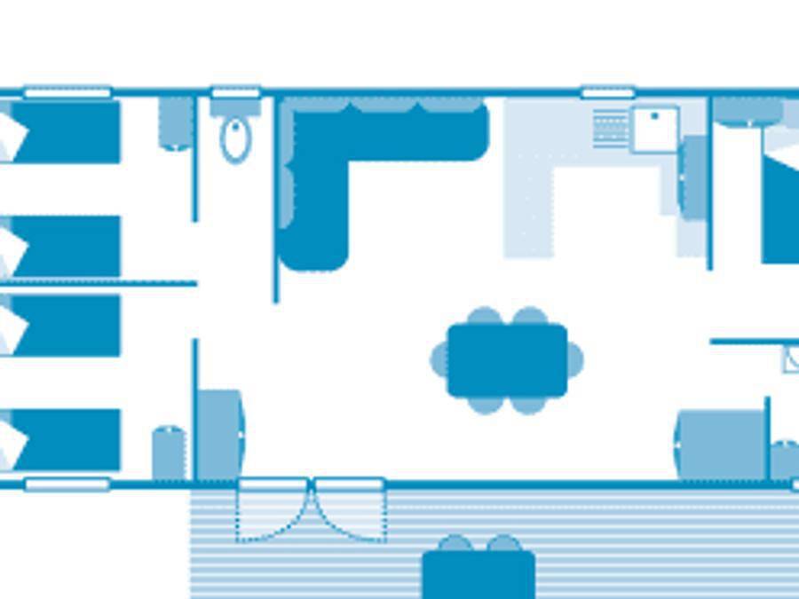 Camping Sandaya - La Côte De Nacre - Mobile home 6 persons - Cottage 6p 3ch **** in Saint-Aubin-sur-Mer (Calvados), Caen region