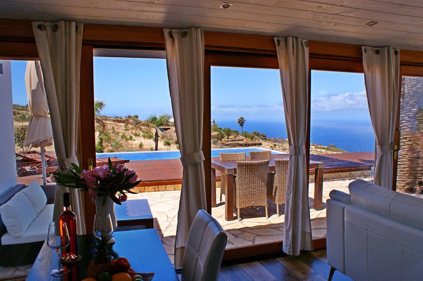 Romantische Ferienvilla mit Infinity-Pool und Panoramameerblick in Puntagorda, La Palma Nord