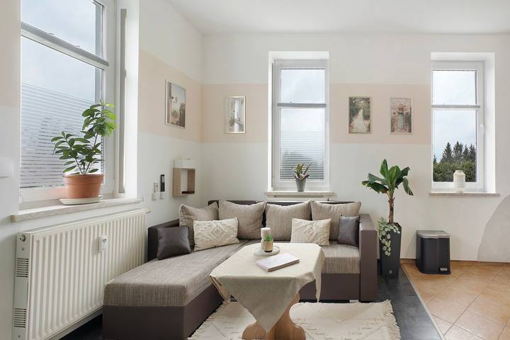 Apartamento entero, Apartamento 'Fewo Zum Alten Bahnhof' con Wi-Fi in Reinsberg, Chemnitz (region)