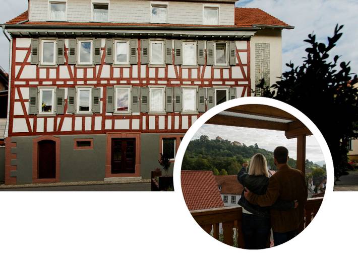 Ferienwohnung für 4 Personen, mit Balkon und Garten sowie Ausblick in Erbach im Odenwald