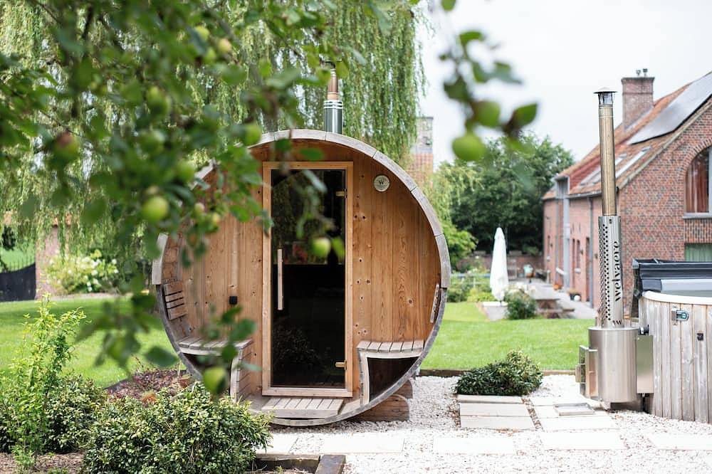 Luxueuze vakantiewoning L’Eau Tendre met buitenzwembad en wellness in Wodecq, Elzele