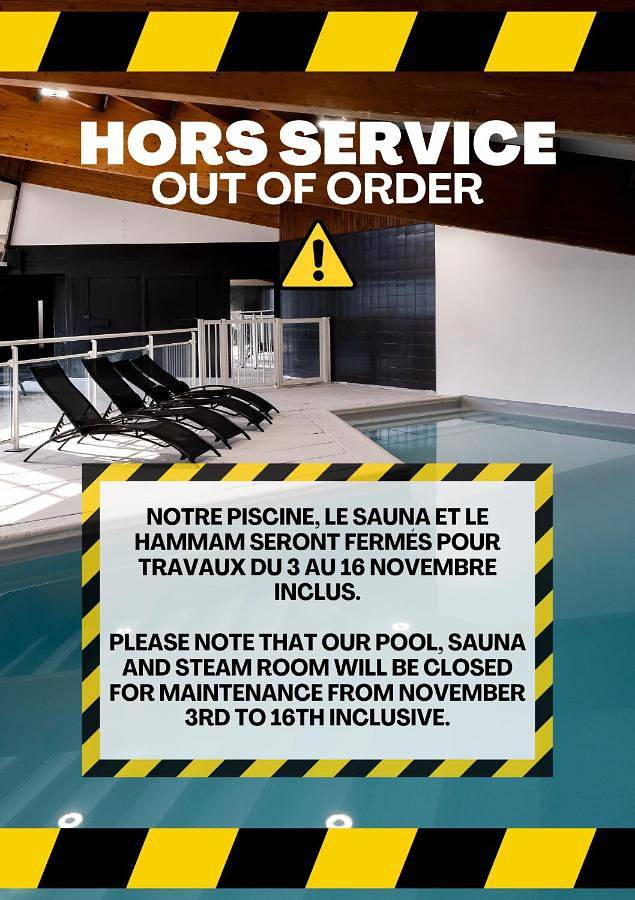 Hôtel pour 4 personnes, avec sauna et piscine ainsi que balcon et vue