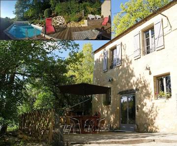 Gîte pour 6 personnes, avec piscine ainsi que vue et jardin, adapté aux familles à La Bachellerie